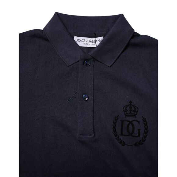 Dolce & Gabbana Polo Shirt Embroidered Logo Men Blue Polos